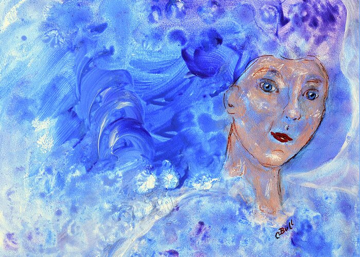 Woman Greeting Card featuring the painting Jack Frost's Girl by Claire Bull