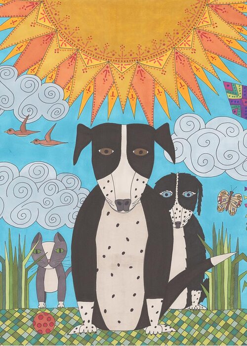 Dog Greeting Card featuring the drawing Jack by Pamela Schiermeyer