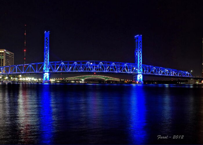 Jacksonville Greeting Card featuring the photograph Jacksonville's Blue Bridge by Farol Tomson