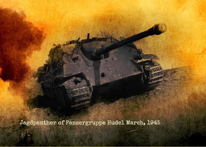 Tank Greeting Card featuring the digital art Jagdpanther German WW2 tank by John Wills