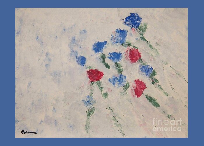 Flower Greeting Card featuring the painting J'aime Paris by Corinne Elizabeth Cowherd