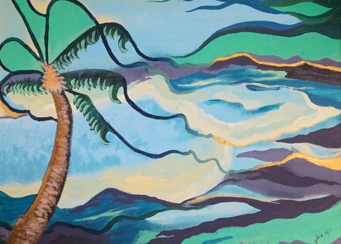Jamaica Greeting Card featuring the painting Jamaican Sea Breeze by Jan Steinle