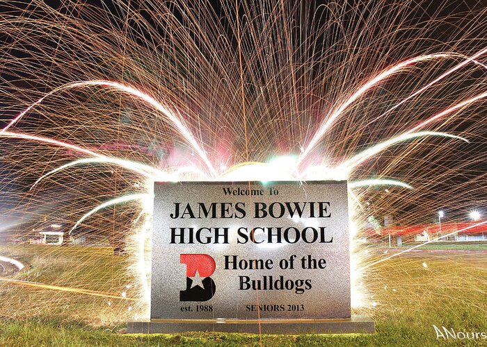 James Bowie High School Greeting Card featuring the photograph James Bowie High School by Andrew Nourse