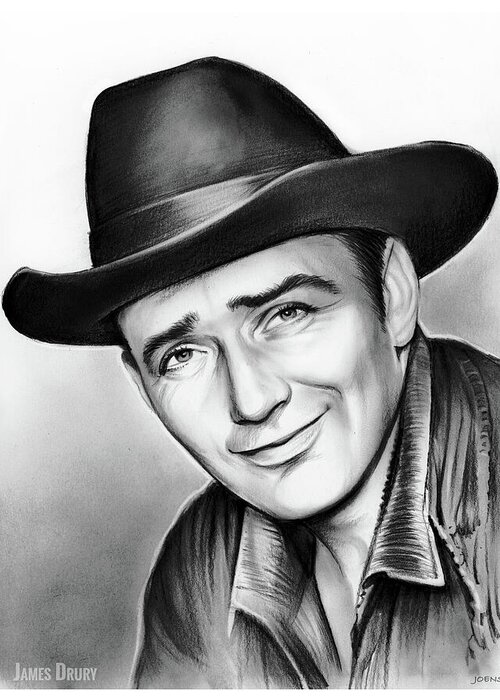 James Drury Greeting Card featuring the drawing James Drury by Greg Joens