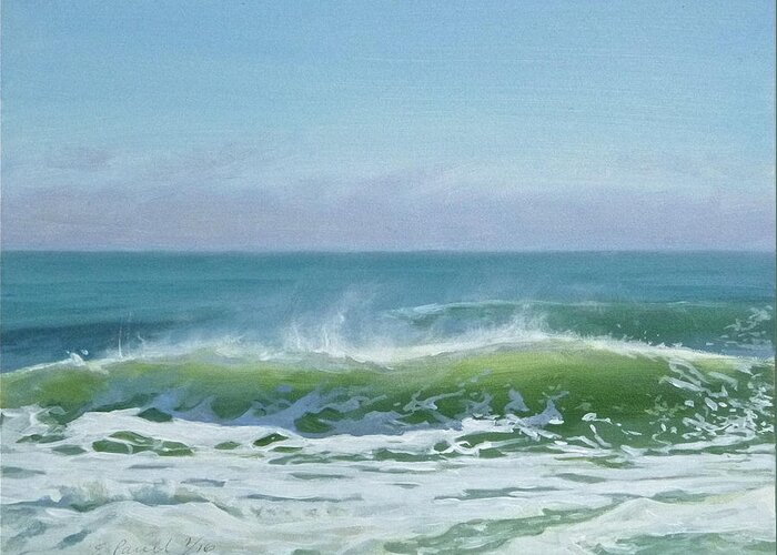 Ocean Greeting Card featuring the painting January Day 2 by Ellen Paull