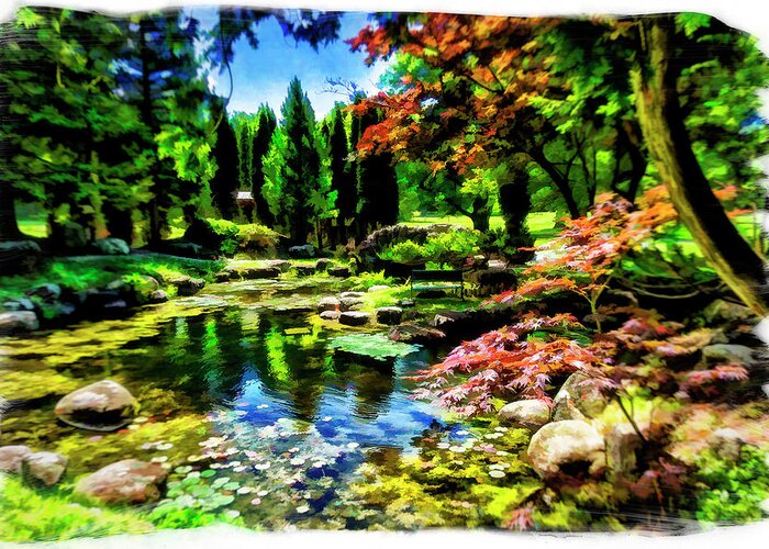 Sonnenberg Gardens Greeting Card featuring the photograph Japanese Garden by Monroe Payne