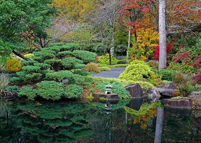 Japanese Greeting Card featuring the photograph Japanese Gardens 12 by Richard Krebs