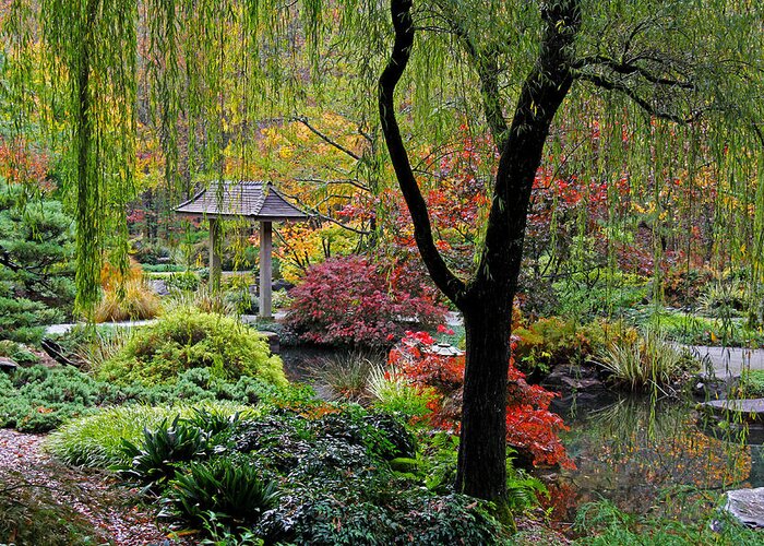 Japanese Gardens Greeting Card featuring the photograph Japanese Gardens 5 by Richard Krebs
