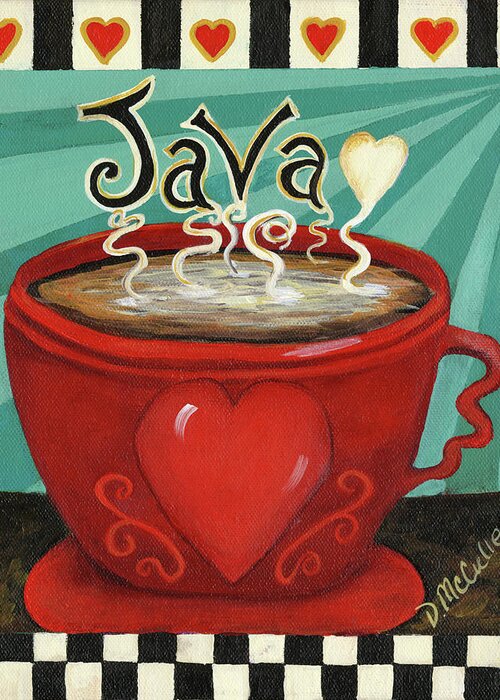 Coffee Greeting Card featuring the painting Java by Debbie McCulley