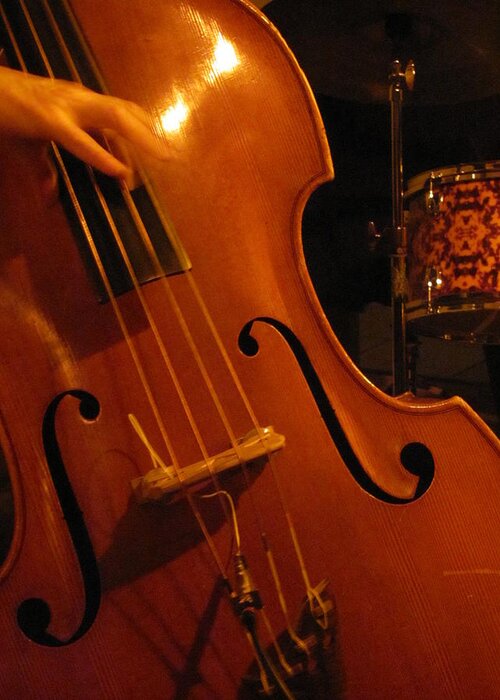 Jazz Greeting Card featuring the photograph Jazz Upright Bass by Anita Burgermeister