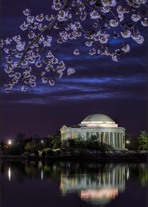 Cherry Blossoms Greeting Card featuring the photograph Jefferson cherry sunrise by Erika Fawcett
