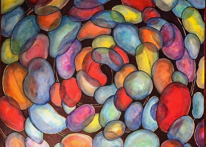 Jelly Bean Greeting Card featuring the painting Jelly Beans of Life by Rae Chichilnitsky