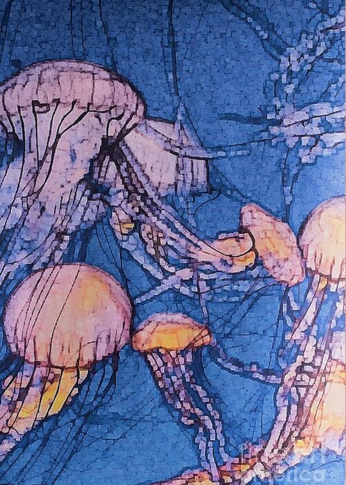 Jellyfish Greeting Card featuring the digital art Jellyfish II by Jackie MacNair