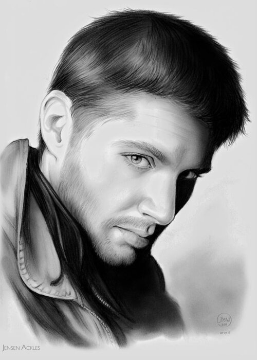 Jensen Ackles Greeting Card featuring the drawing Jensen Ackles by Greg Joens
