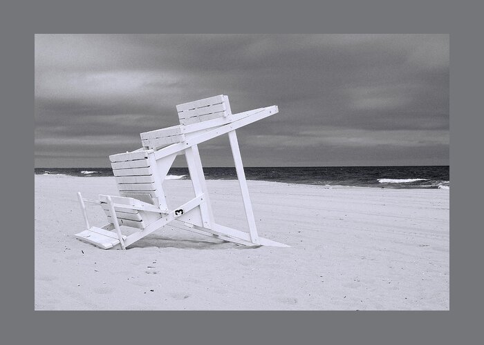 Island Beach State Park Greeting Card featuring the photograph Jersey Shore 2 - B and W by Allen Beatty