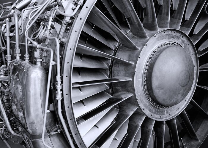 Jet Greeting Card featuring the photograph Jet Engine by Kevin Garrett