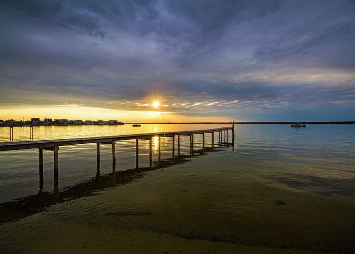 Jetty Greeting Card featuring the photograph Jetty Four Bayside Sunset by Robert Seifert