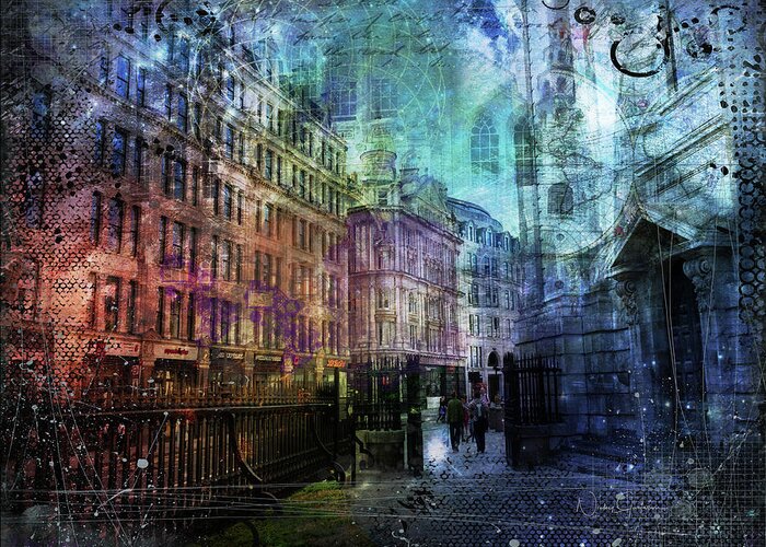 Londonart Greeting Card featuring the digital art Jewel Night by Nicky Jameson
