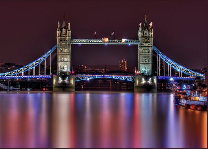 Tower Bridge Greeting Card featuring the photograph Jewel Of The Night by Evelina Kremsdorf