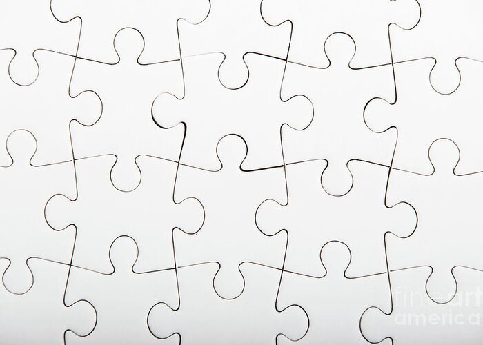 Jigsaw puzzle with blank white pieces Photograph by Piotr Marcinski - Pixels