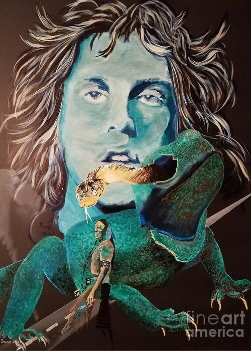 Jim Morrison Greeting Card featuring the painting Jim Knew by Stuart Engel