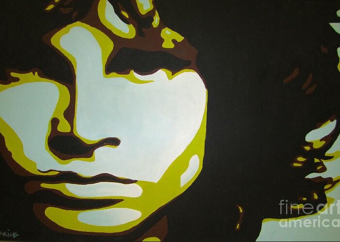 Jim Morisson Paintings Greeting Card featuring the painting Jim Morrison by Ashley Lane