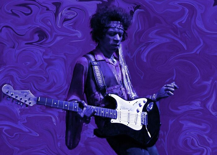 Jimi Hendrix Greeting Card featuring the photograph Jimi Hendrix Purple Haze by David Dehner