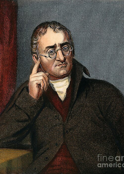 19th Century Greeting Card featuring the drawing JOHN DALTON - to license for professional use visit GRANGER.com by Granger