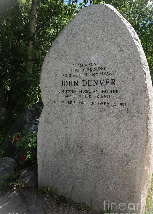 John Denver Greeting Card featuring the photograph John Denver Sanctuary Marker by Veronica Batterson