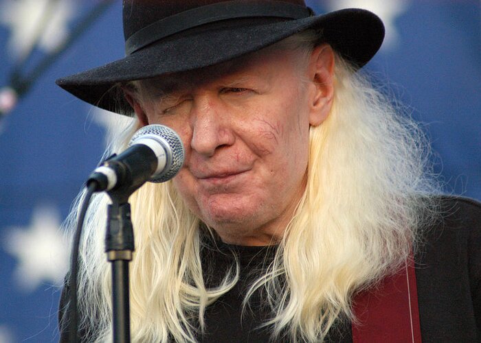 Johnny Winter Greeting Card featuring the photograph Johnny Winter by Mike Martin