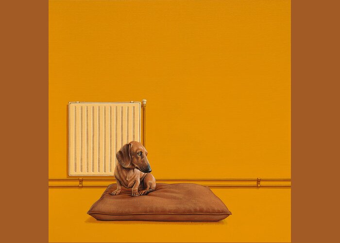 Dachshund Greeting Card featuring the painting Jonas by Jasper Oostland