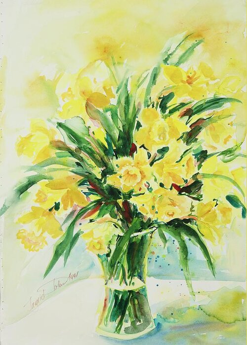 Flowers Greeting Card featuring the painting Jonquils by Ingrid Dohm