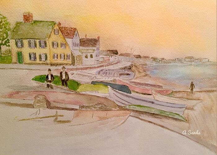 Joppa Flats Greeting Card featuring the painting Joppa flats Newburyport by Anne Sands