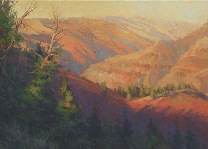 Canyon Greeting Card featuring the painting Joseph Canyon by Steve Henderson