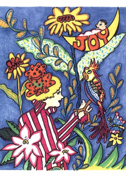 Lady Greeting Card featuring the painting Joy by Marlene Robbins