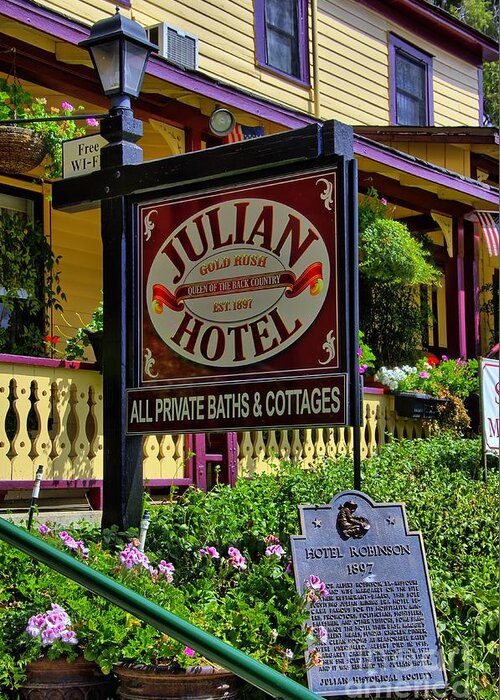 Julian Greeting Card featuring the photograph Julian Gold Rush Hotel Bed and Breakfast by Alex Morales