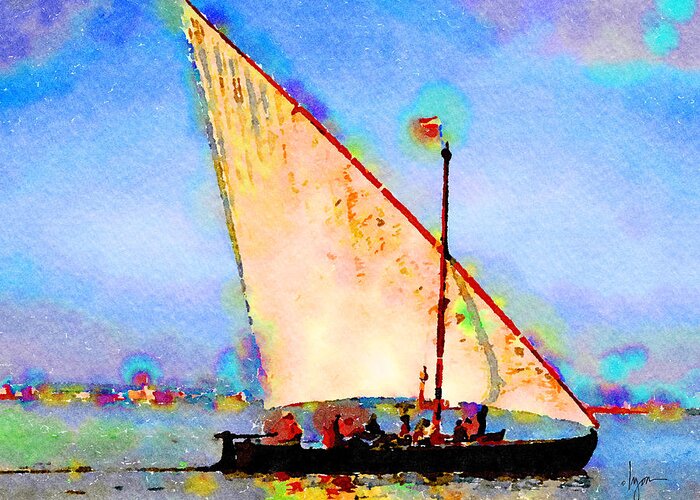 Boats Greeting Card featuring the painting Just A Lazy Afternoon by Angela Treat Lyon
