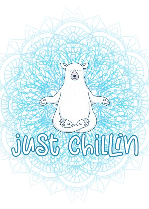 Polar Bear Greeting Card featuring the digital art Just Chillin Polar Bear by Laura Ostrowski