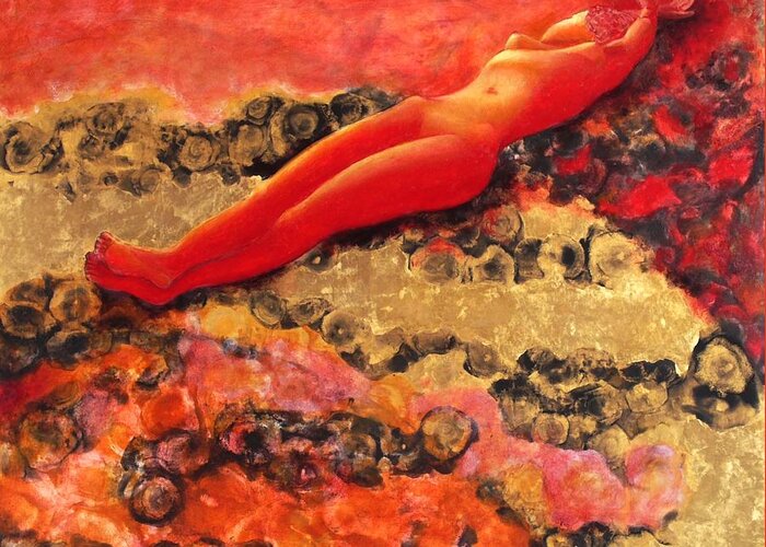 Figurative Greeting Card featuring the painting Just Venus Again by Michael Price