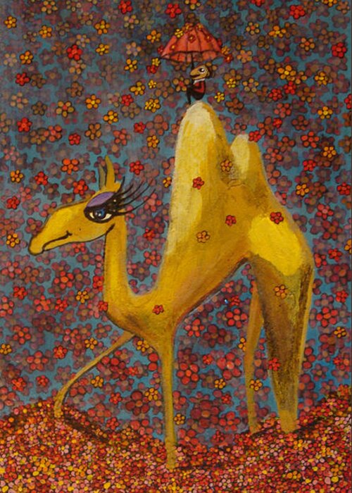 Camel Greeting Card featuring the painting Justify by Mindy Huntress