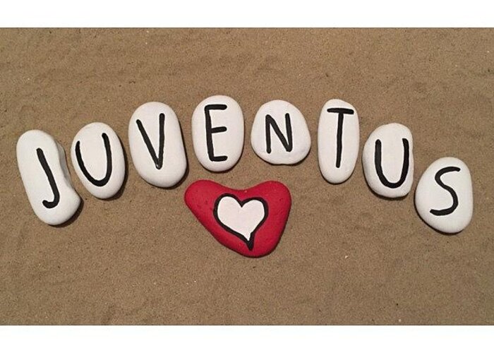 Wallpaper Greeting Card featuring the photograph Juventus Football Team On Stones - by Adriano La Naia