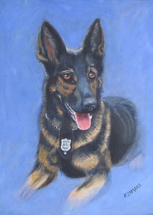 Pets Greeting Card featuring the painting K-9 Moses by Kathie Camara