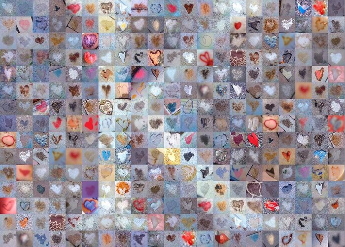 Found Hearts Greeting Card featuring the digital art K in Confetti by Boy Sees Hearts