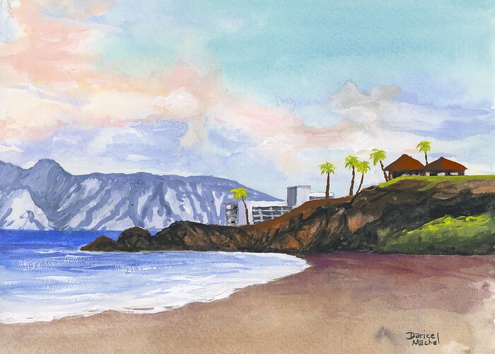 Maui Greeting Card featuring the painting Kaanapali Beach by Darice Machel McGuire