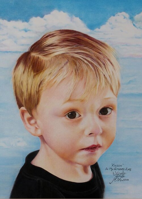 Child Greeting Card featuring the pastel Kaiden by Tess Lee Miller