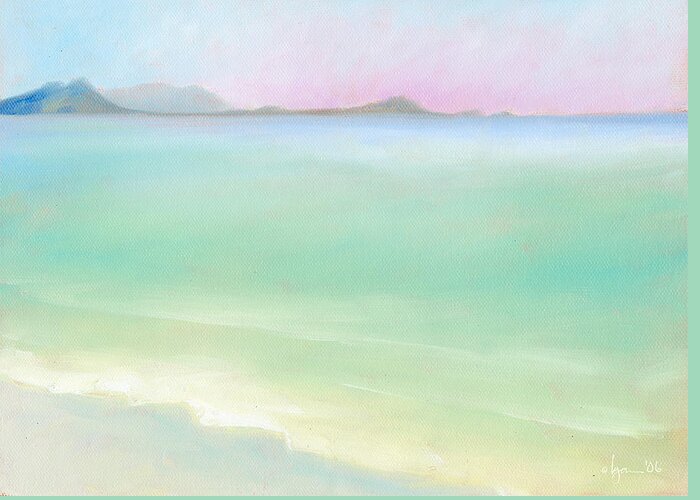Oil Paintings Greeting Card featuring the painting Kailua Sunrise by Angela Treat Lyon