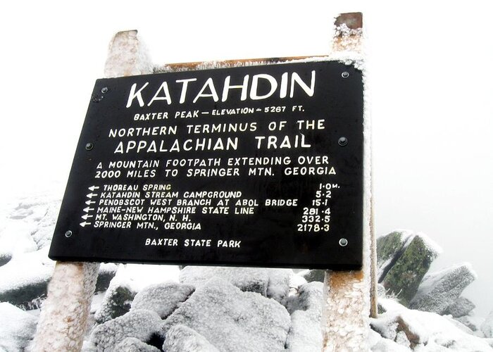 Nature Greeting Card featuring the photograph Appalachian Trail Katahdin - Baxter Peak by Doug McPherson