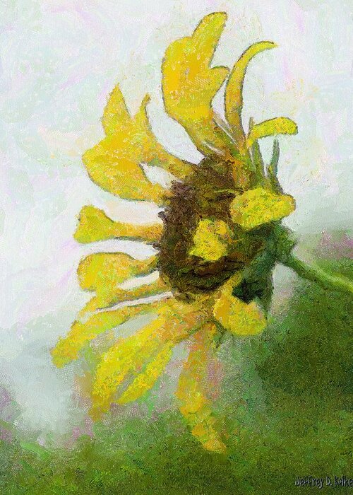 Sunflower Greeting Card featuring the painting Kate's Sunflower by Jeffrey Kolker