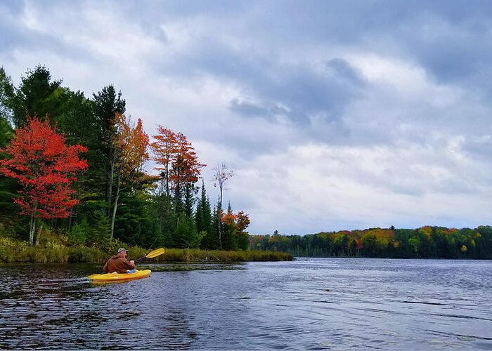 Kayaking Greeting Card featuring the photograph Kayaking in Autumn by Brook Burling