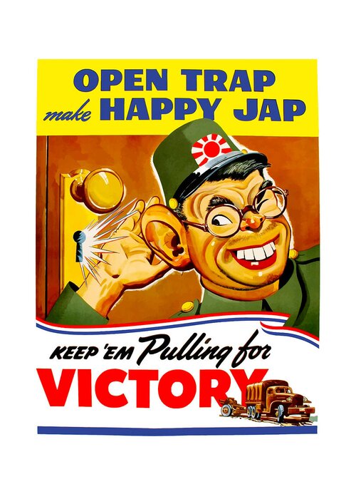 Hirohito Greeting Card featuring the painting Keep em Pulling For Victory - WW2 by War Is Hell Store